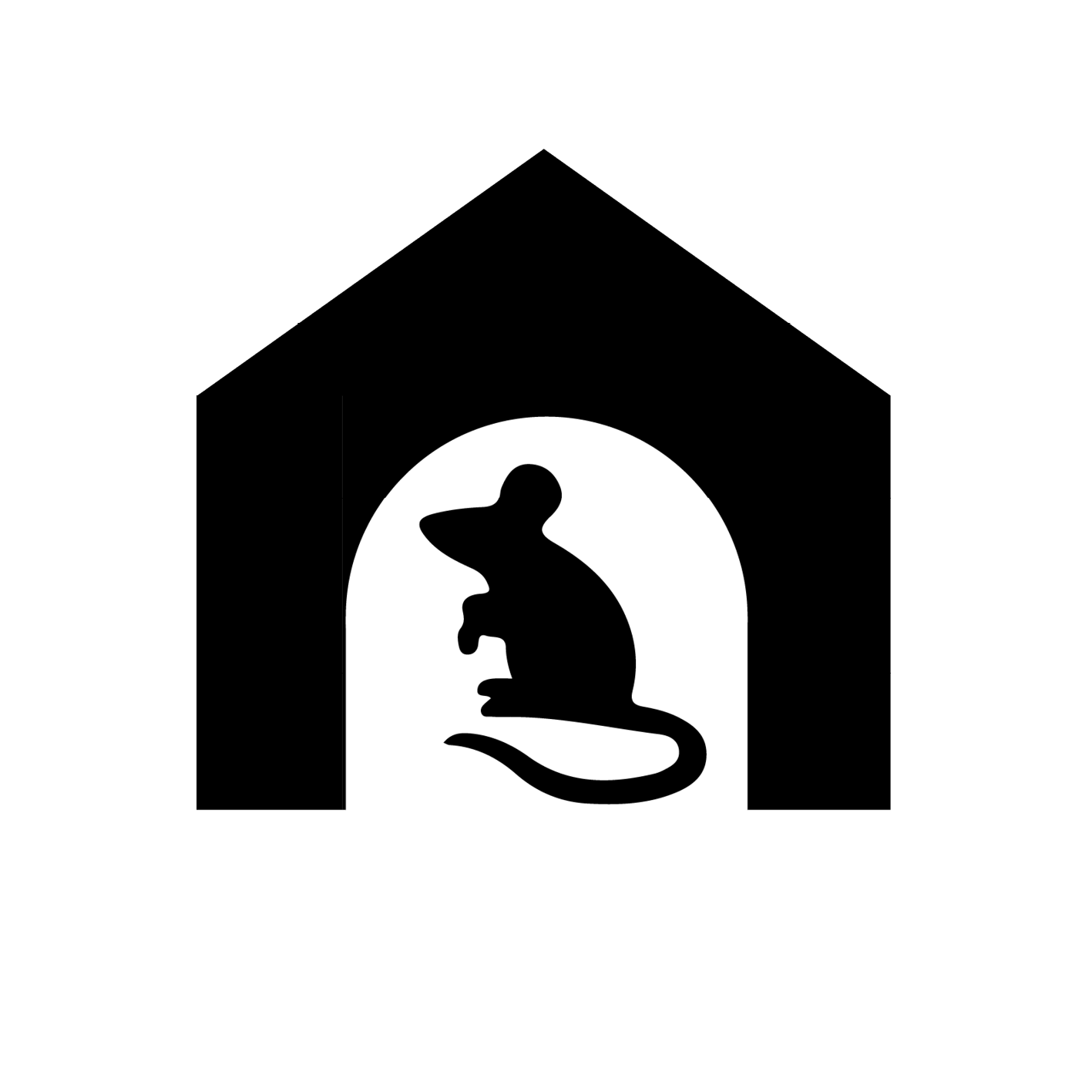 Illustration av en mus i ett hus.