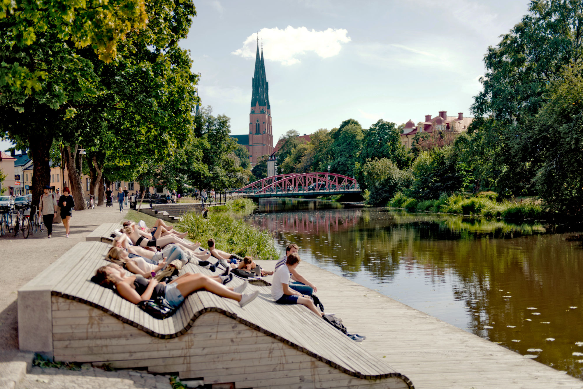Stadsbild av centrala Uppsala