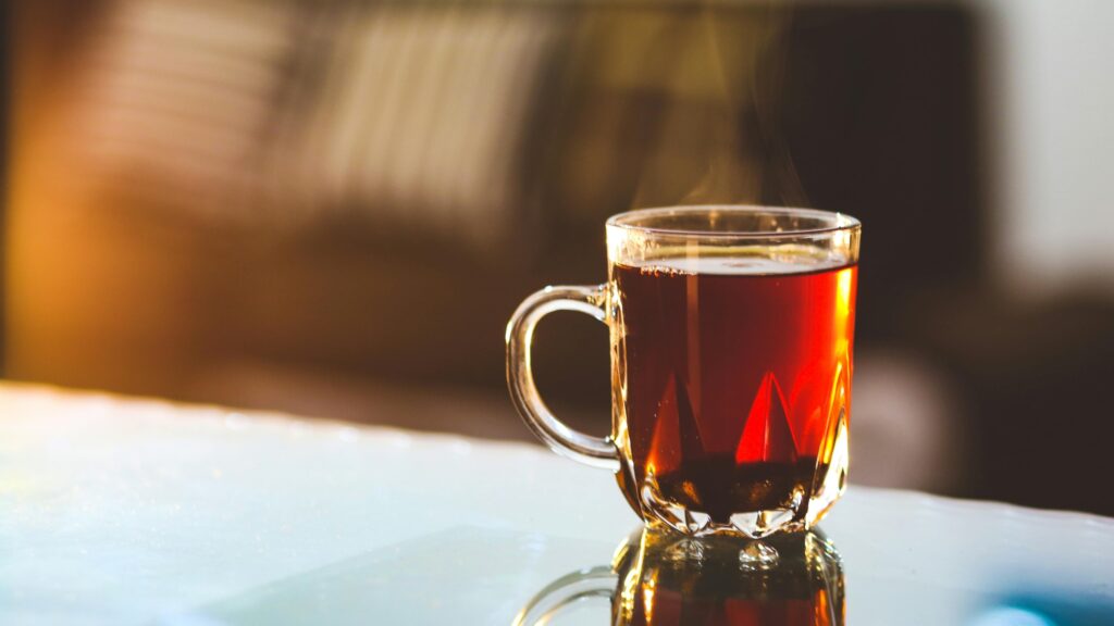 A glass of tea on the table