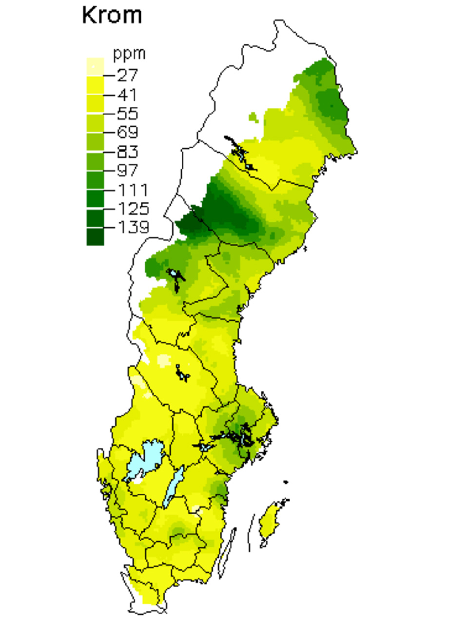 Krom i skogsmarken. Karta över Sverige.