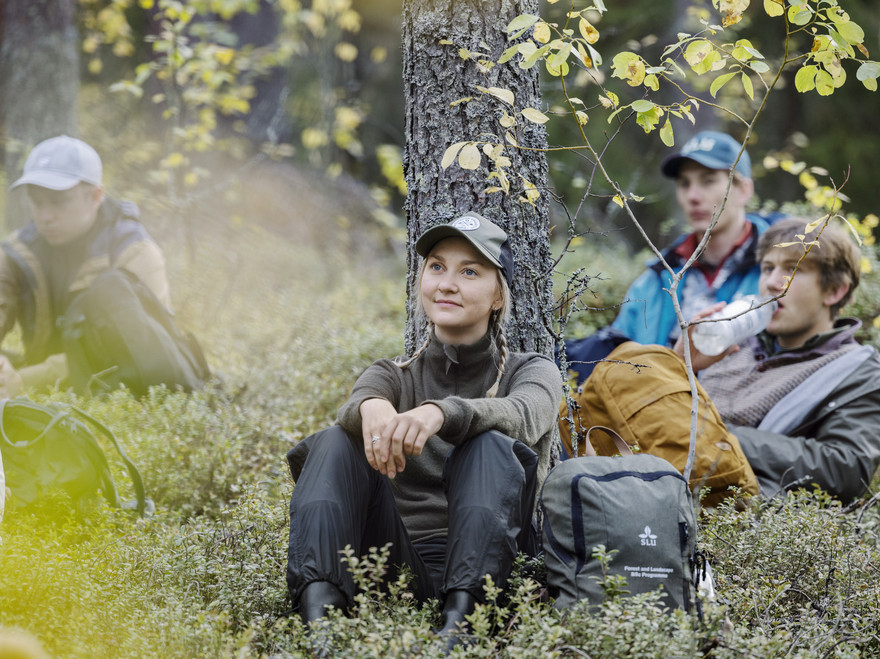 SLU-studenter i skogen