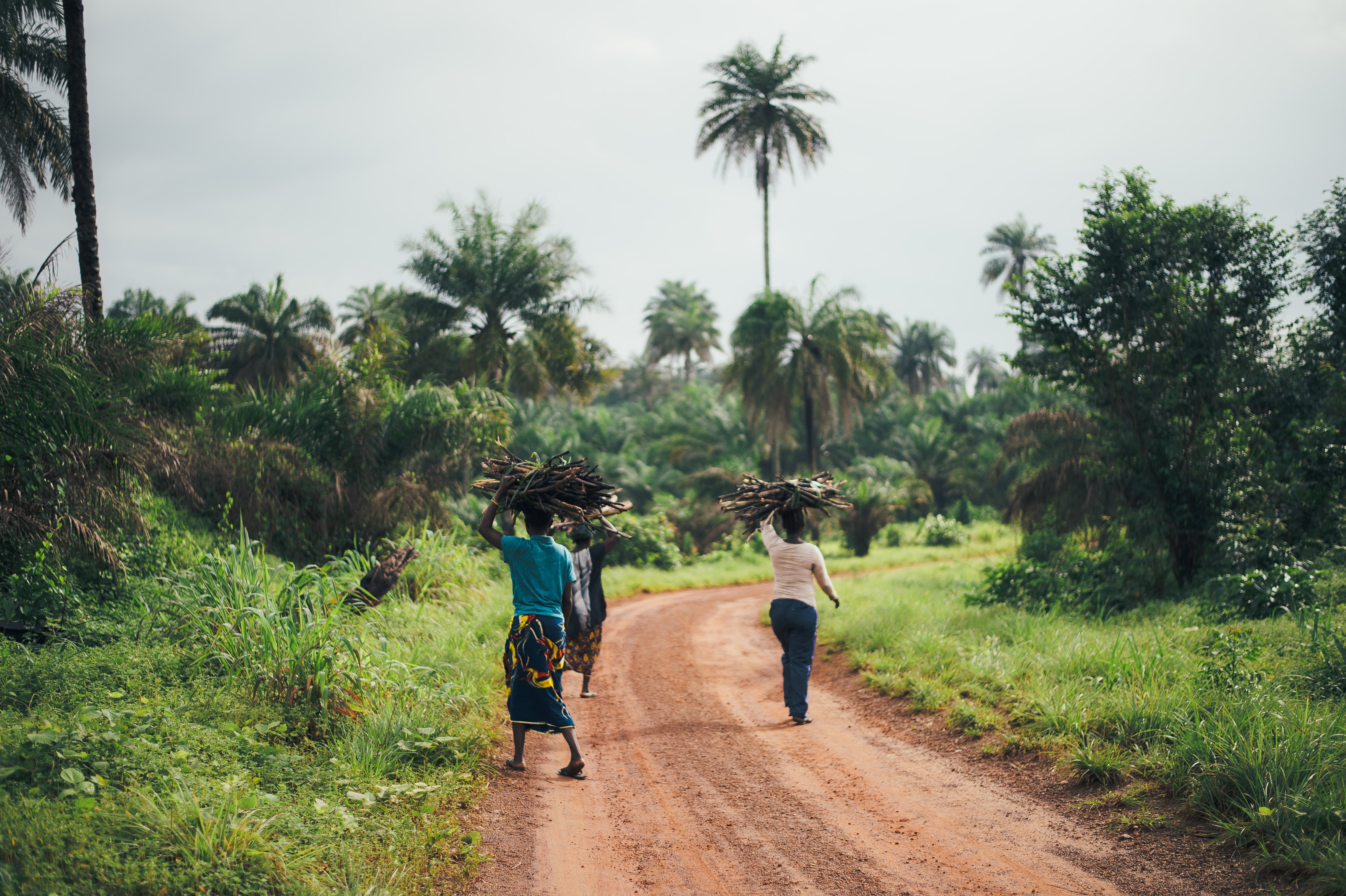 Women along road in Africa.