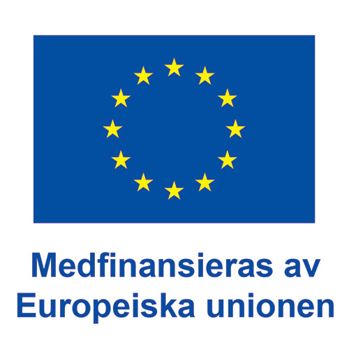 EU-flaggan och texten "Medfinansieras av Europeiska unionen"