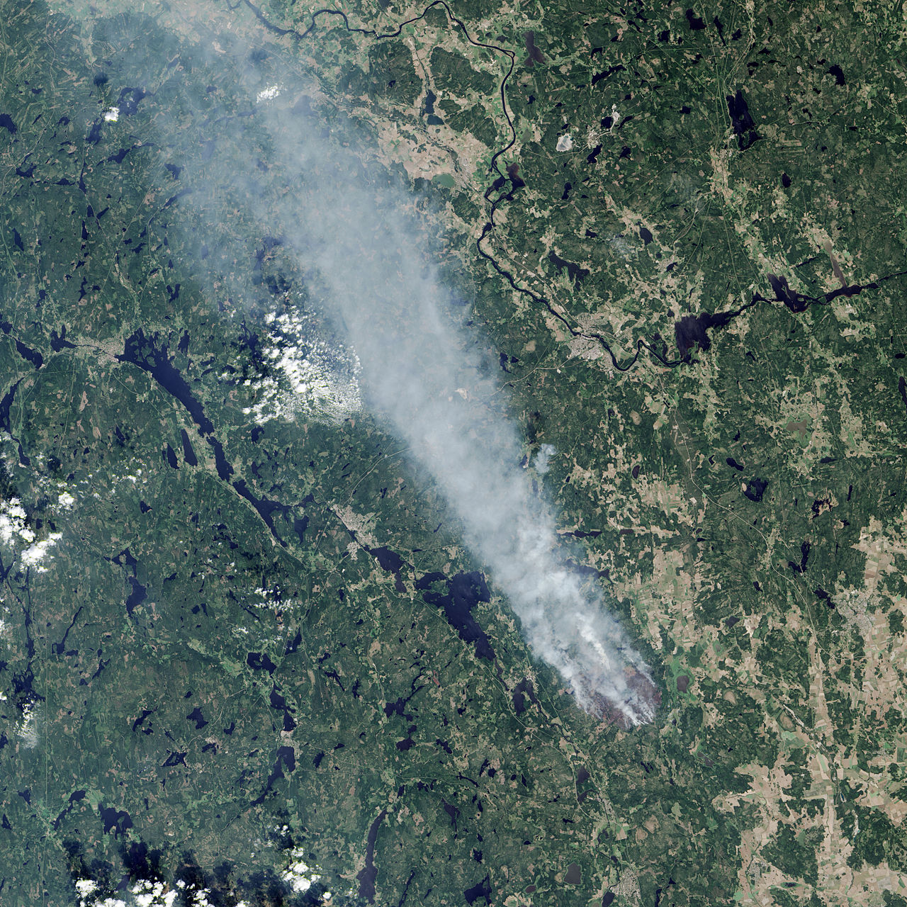 Satellitbild Västmanlandsbranden 2014