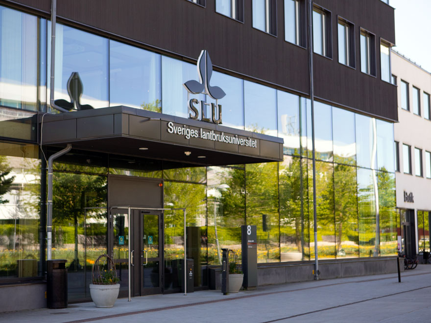 The main entrance at SLU Uppsala, photo