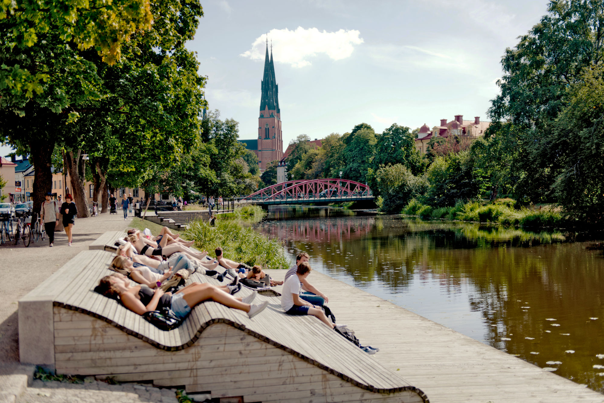 Stadsbild av Uppsala under sommaren